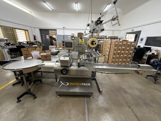 Flow Pack Baires Pack FP A40051 con etiquetadora automática